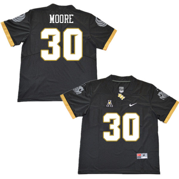 Men #30 Kam Moore UCF Knights College Football Jerseys Stitched Sale-Black - Click Image to Close